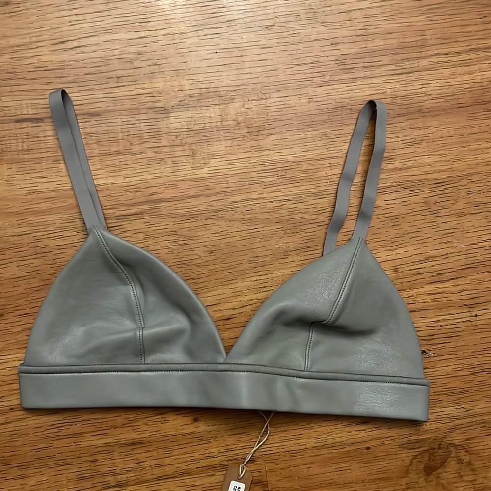 Skims faux leather triangle bralette
